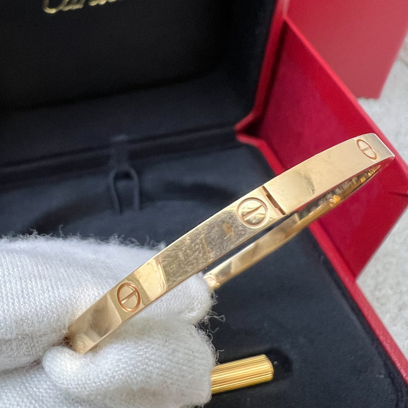 Cartier Love Bracelet Small Model SM in 18K Yellow Gold Sz 19
