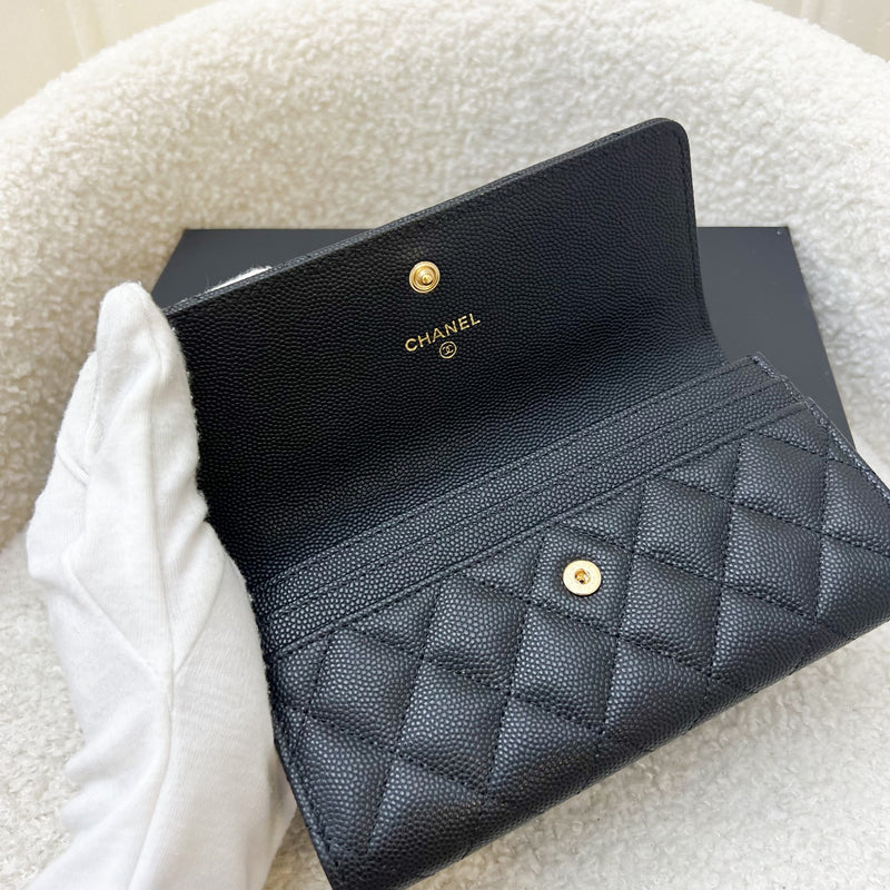 Chanel 23A Long Wallet in Black Caviar AGHW