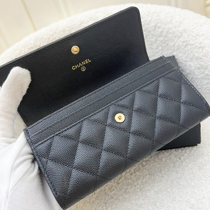 Chanel 23A Long Wallet in Black Caviar AGHW