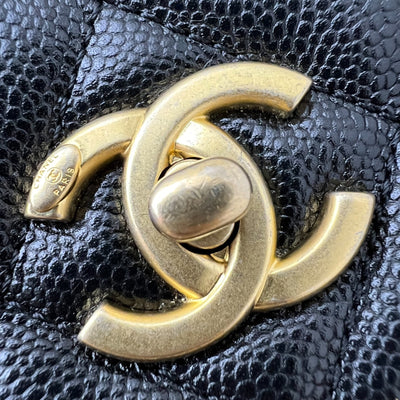 Chanel 22B Medium (25cm) Seasonal Chain Flap in Black Caviar and GHW