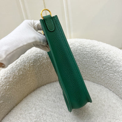 [2024 - New Short Strap] Hermes Mini Evelyne TPM in Vert Moyen Clemence Leather and GHW