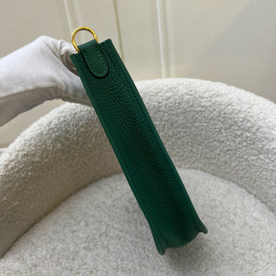 [2024 - New Short Strap] Hermes Mini Evelyne TPM in Vert Moyen Clemence Leather and GHW