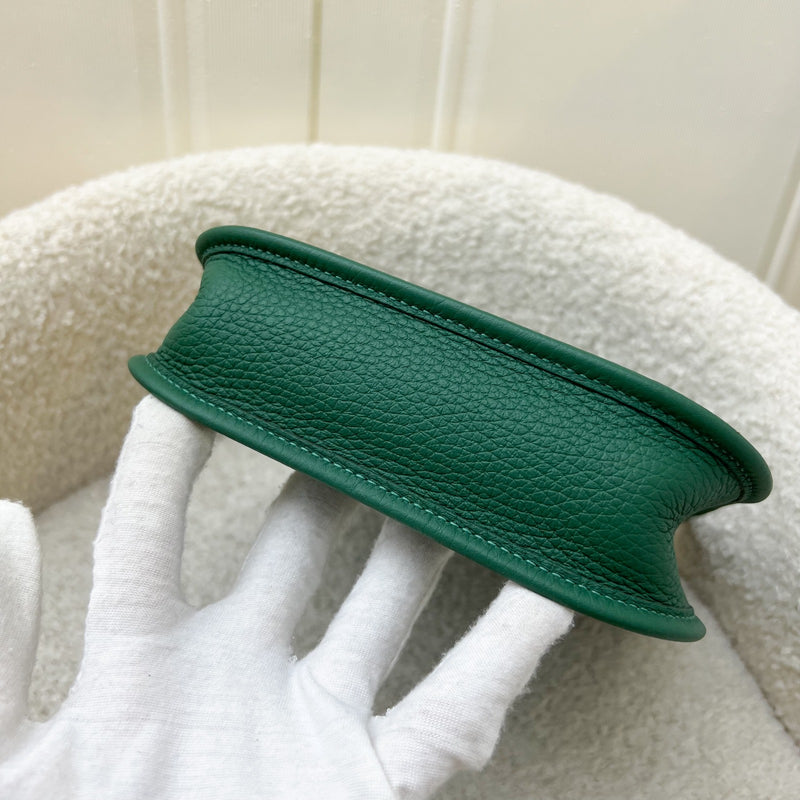 [2024 - New Short Strap] Hermes Mini Evelyne TPM in Vert Moyen Clemence Leather and GHW