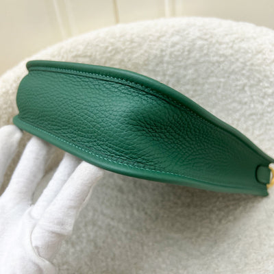 [2024 - New Short Strap] Hermes Mini Evelyne TPM in Vert Moyen Clemence Leather and GHW