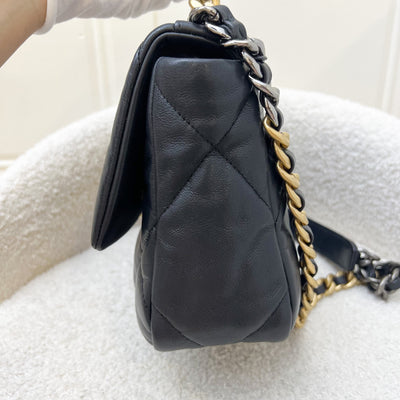 Chanel 19 Small Flap in Black Goatskin and 3-Tone HW