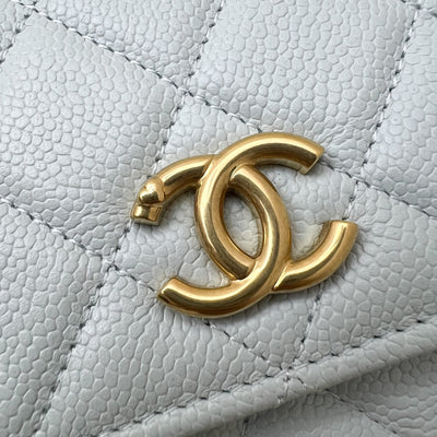 Chanel 24P Phone Holder Belt Bag with Adjustable Heart Chain in Mint Green Caviar and AGHW (Model: AP3762)