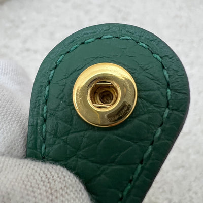 [2024 - New Short Strap] Hermes Mini Evelyne TPM in Vert Moyen Clemence Leather and GHW