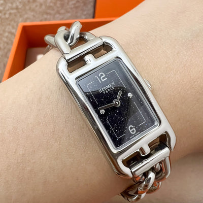 Hermes Nantucket Watch in Stainless Steel (Extra links included)