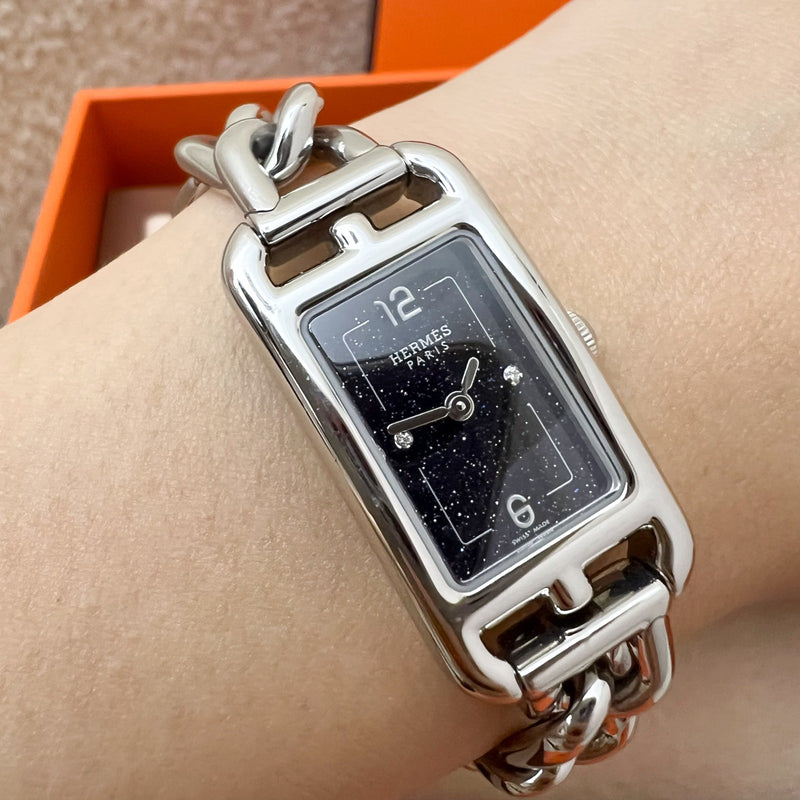 Hermes Nantucket Watch in Stainless Steel (Extra links included)