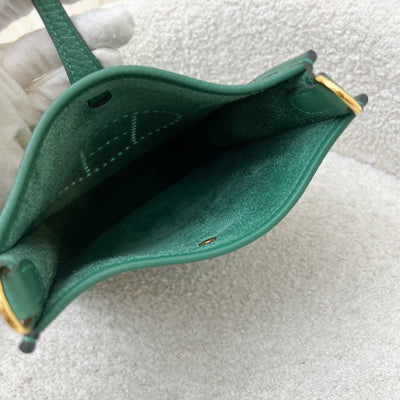 [2024 - New Short Strap] Hermes Mini Evelyne TPM in Vert Moyen Clemence Leather and GHW
