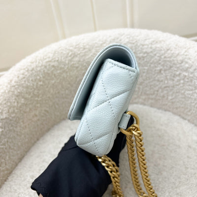 Chanel 24P Phone Holder Belt Bag with Adjustable Heart Chain in Mint Green Caviar and AGHW (Model: AP3762)