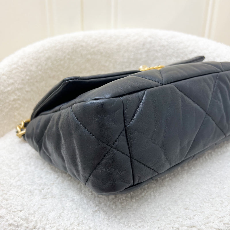 Chanel 19 Small Flap in Black Goatskin and 3-Tone HW