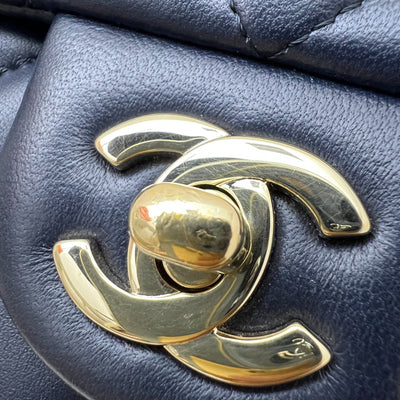 Chanel Classic Mini Rectangular Flap in Navy Lambskin and LGHW