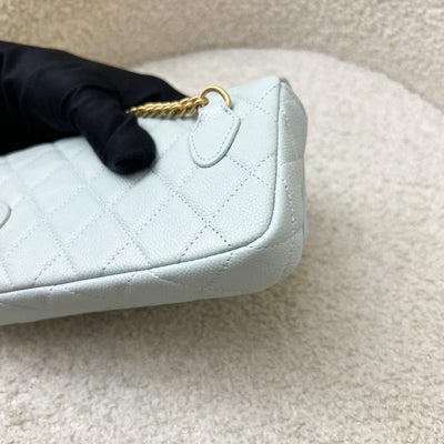 Chanel 24P Phone Holder Belt Bag with Adjustable Heart Chain in Mint Green Caviar and AGHW (Model: AP3762)