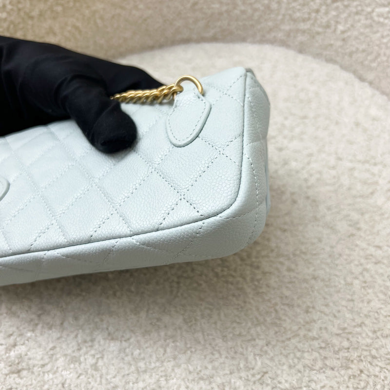 Chanel 24P Phone Holder Belt Bag with Adjustable Heart Chain in Mint Green Caviar and AGHW (Model: AP3762)
