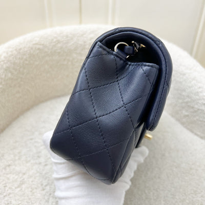 Chanel Classic Mini Rectangular Flap in Navy Lambskin and LGHW