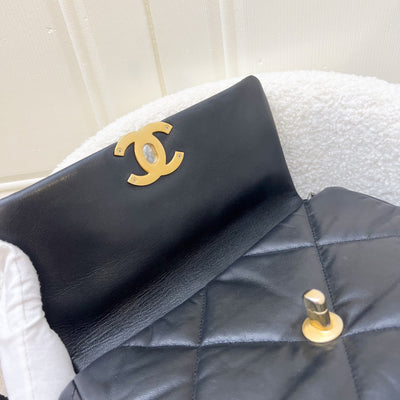 Chanel 19 Small Flap in Black Goatskin and 3-Tone HW