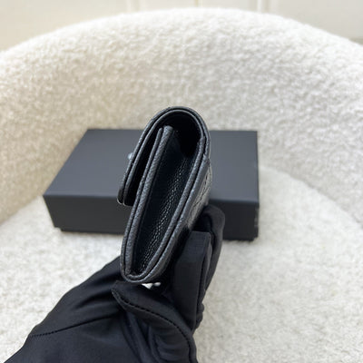 [Brand New - Aug 2025] Chanel Classic Snap Card Holder with Interior Zip Coin Compartment in Black Caviar and LGHW