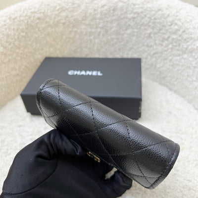[Brand New - Aug 2025] Chanel Classic Snap Card Holder with Interior Zip Coin Compartment in Black Caviar and LGHW
