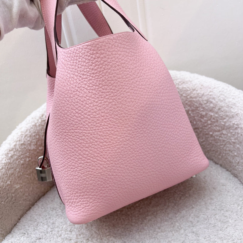 [Brand New] Hermes Picotin 18 in Rose Sakura Clemence Leather and PHW