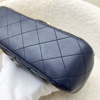 Chanel Classic Mini Rectangular Flap in Navy Lambskin and LGHW