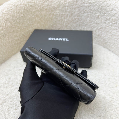[Brand New - Aug 2025] Chanel Classic Snap Card Holder with Interior Zip Coin Compartment in Black Caviar and LGHW