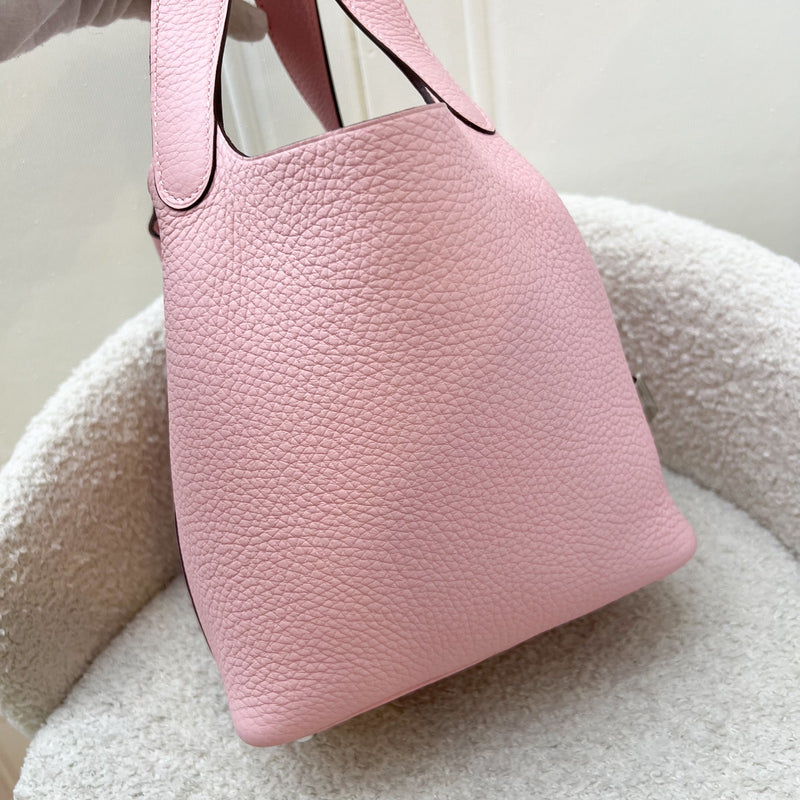 [Brand New] Hermes Picotin 18 in Rose Sakura Clemence Leather and PHW