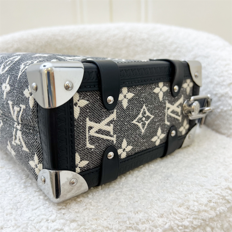 (Partial Payment) LV Side Trunk Bag in Black / Grey Denim and SHW