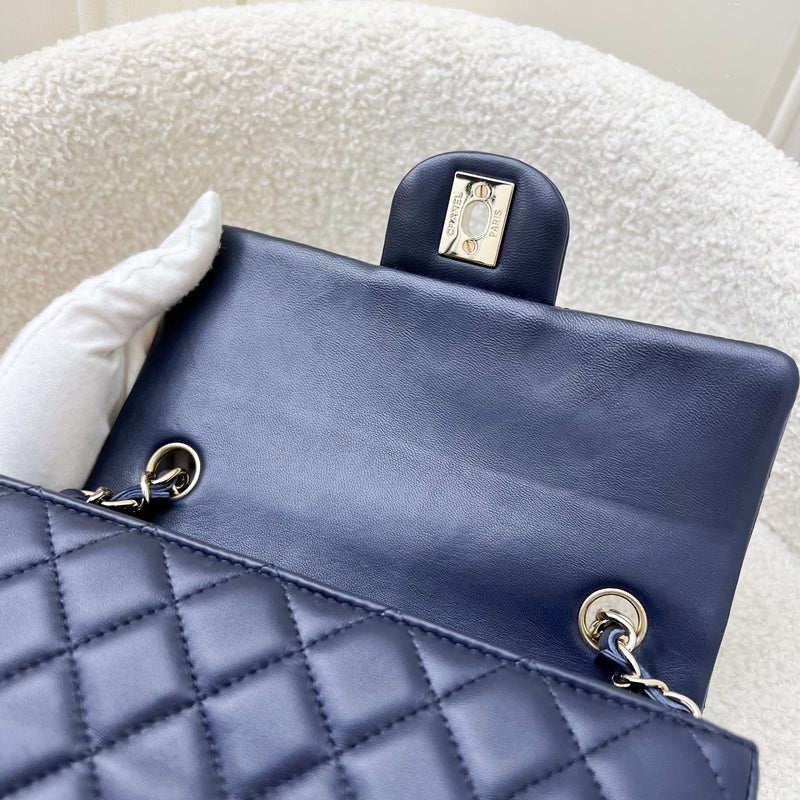 Chanel Classic Mini Rectangular Flap in Navy Lambskin and LGHW