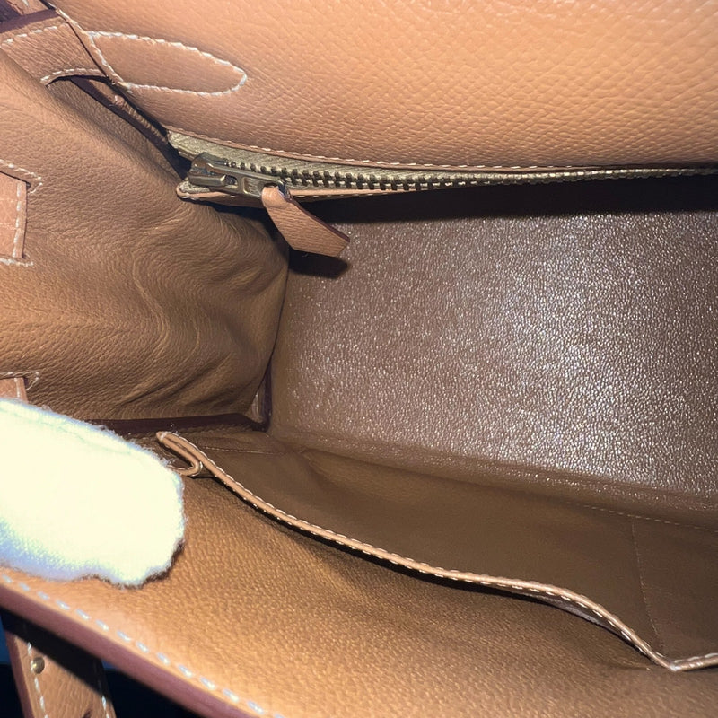 Hermes Vintage Kelly 28 in Gold Courcheval / Epsom Leather and GHW