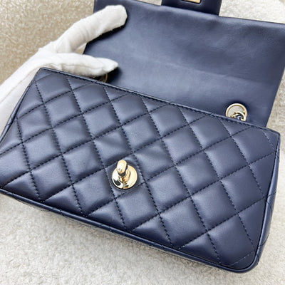 Chanel Classic Mini Rectangular Flap in Navy Lambskin and LGHW