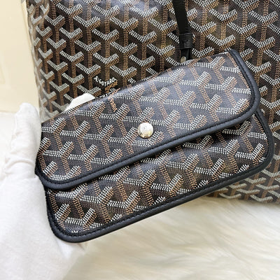 [Brand New] Goyard Boheme PM Hobo Bag in Black Signature Goyardine Canvas
