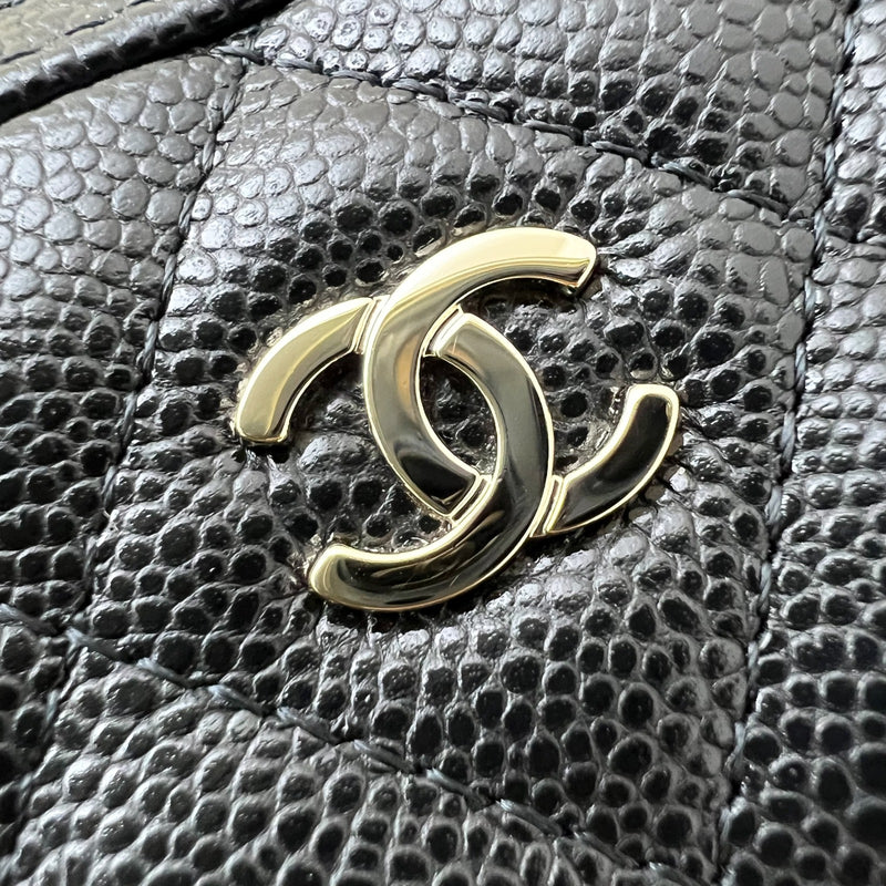 Chanel 25S Bowling Bag in Black Caviar and LGHW (Model: AP4474)