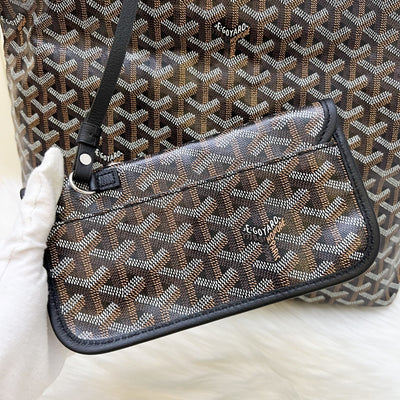 [Brand New] Goyard Boheme PM Hobo Bag in Black Signature Goyardine Canvas