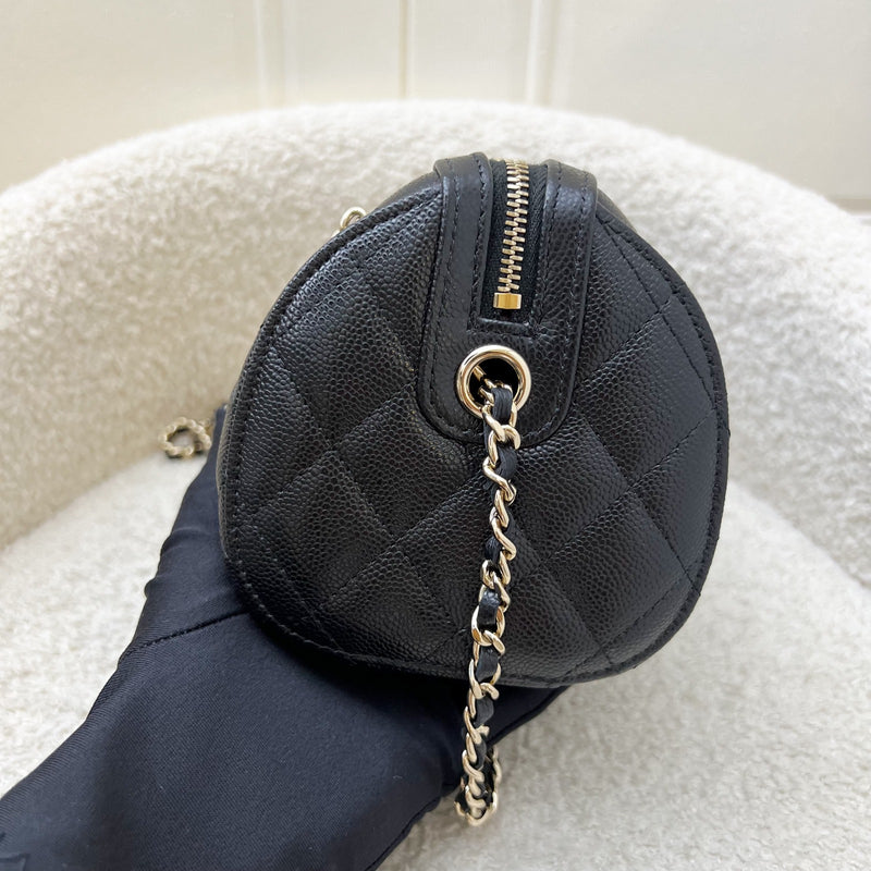 Chanel 25S Bowling Bag in Black Caviar and LGHW (Model: AP4474)