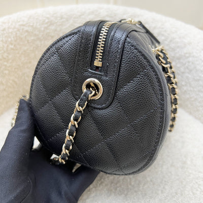 Chanel 25S Bowling Bag in Black Caviar and LGHW (Model: AP4474)