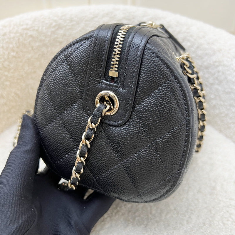 Chanel 25S Bowling Bag in Black Caviar and LGHW (Model: AP4474)