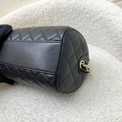 Chanel 25S Bowling Bag in Black Caviar and LGHW (Model: AP4474)