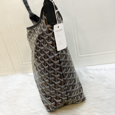 [Brand New] Goyard Boheme PM Hobo Bag in Black Signature Goyardine Canvas