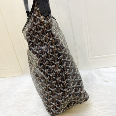 [Brand New] Goyard Boheme PM Hobo Bag in Black Signature Goyardine Canvas