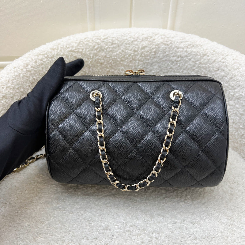 Chanel 25S Bowling Bag in Black Caviar and LGHW (Model: AP4474)