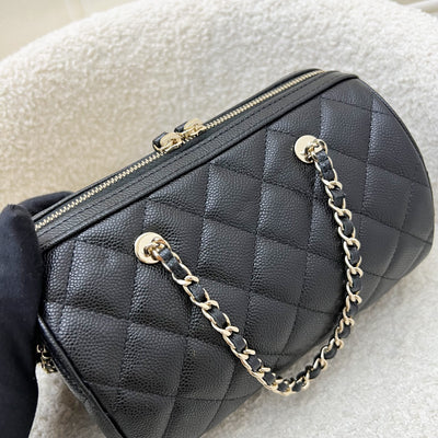 Chanel 25S Bowling Bag in Black Caviar and LGHW (Model: AP4474)