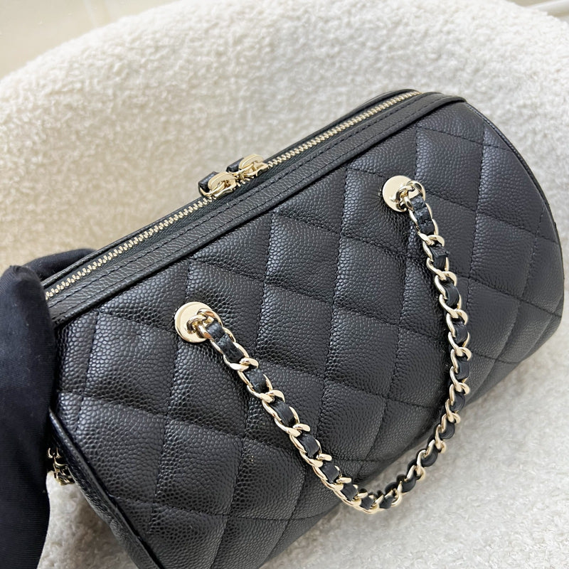 Chanel 25S Bowling Bag in Black Caviar and LGHW (Model: AP4474)