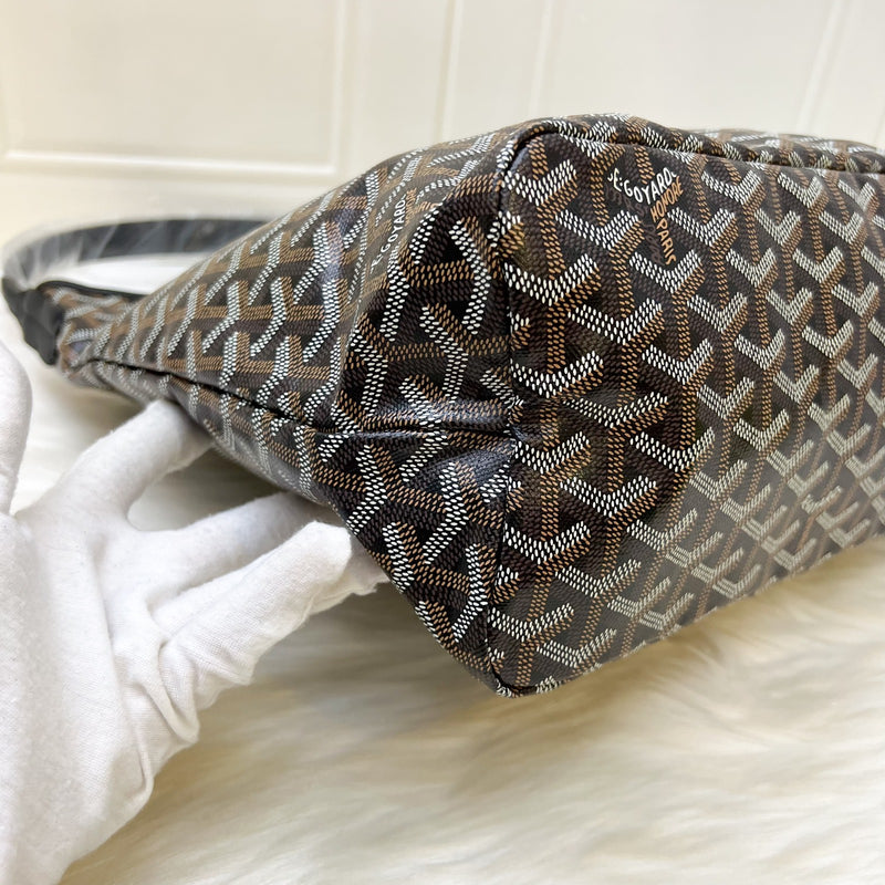 [Brand New] Goyard Boheme PM Hobo Bag in Black Signature Goyardine Canvas