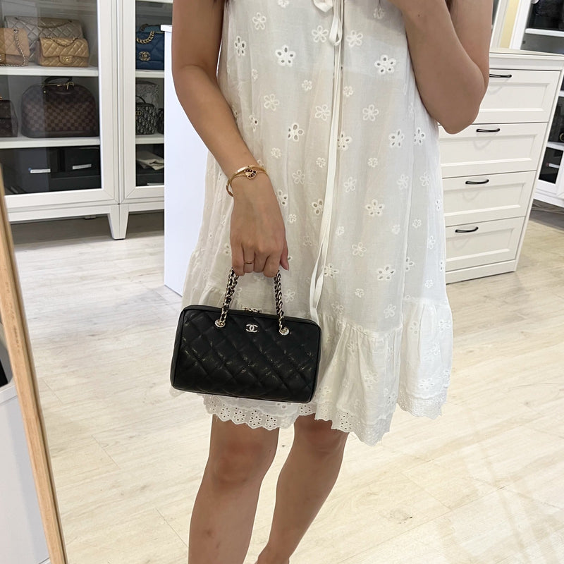 Chanel 25S Bowling Bag in Black Caviar and LGHW (Model: AP4474)