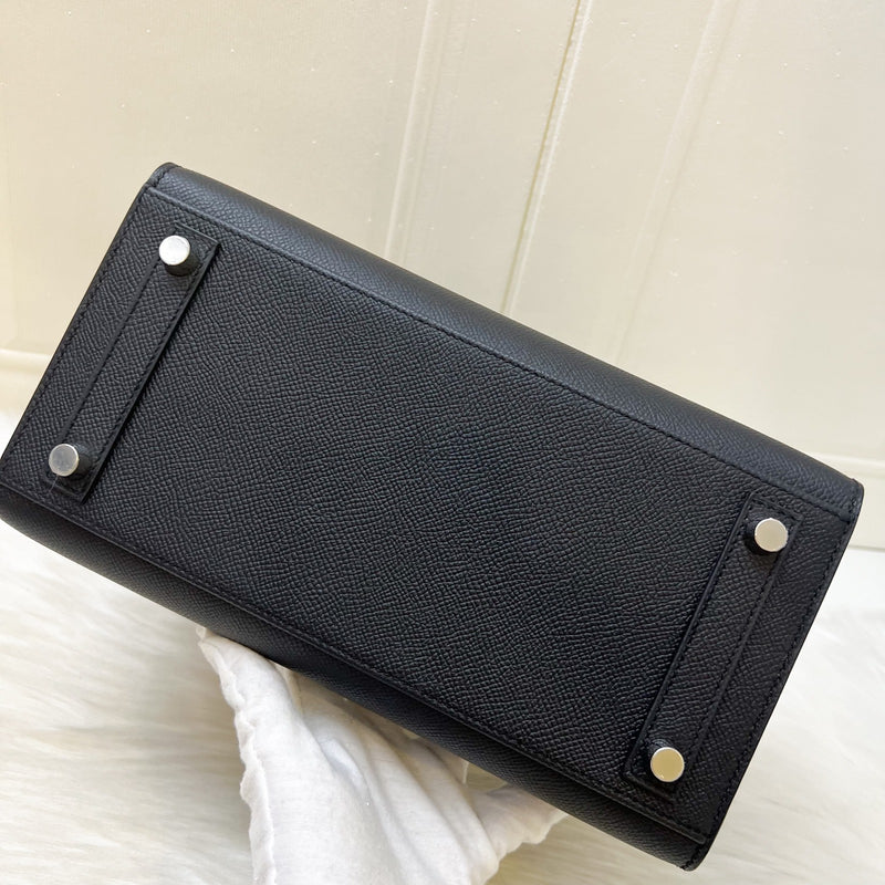 [Full Set - W Stamp] Hermes Birkin 25 Sellier in Noir Black Epsom Leather and PHW