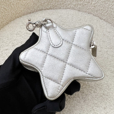 Chanel VIP Gift 24C Star Pouch Charm in Iridescent Silver Lambskin and SHW