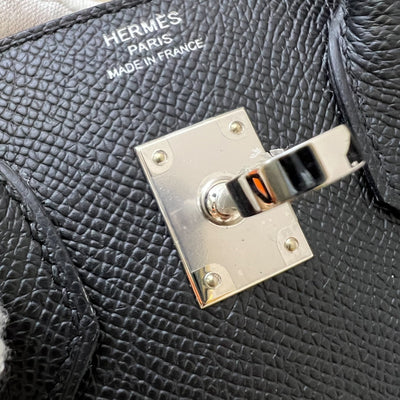 [Full Set - W Stamp] Hermes Birkin 25 Sellier in Noir Black Epsom Leather and PHW