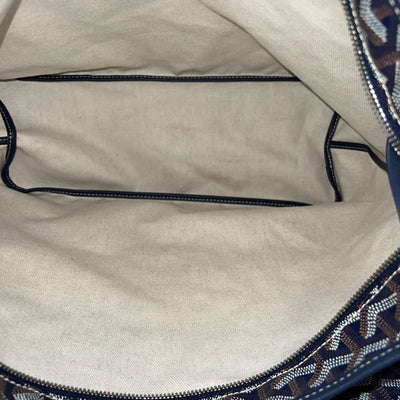 Goyard Boheme PM Hobo Bag in Bleu Marine Signature Goyardine Canvas with a Blue Heart Stamp on Pouch