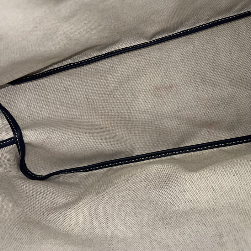 Goyard Boheme PM Hobo Bag in Bleu Marine Signature Goyardine Canvas with a Blue Heart Stamp on Pouch